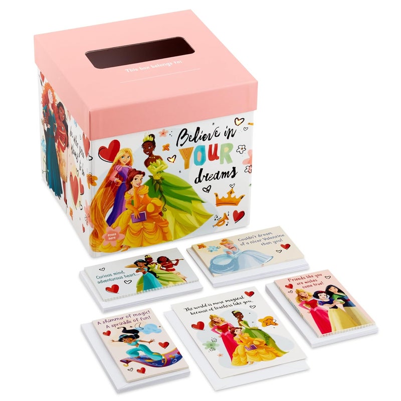 Hallmark Disney Princess Valentine's Day Cards with Light and Sound for Kids - Image 1