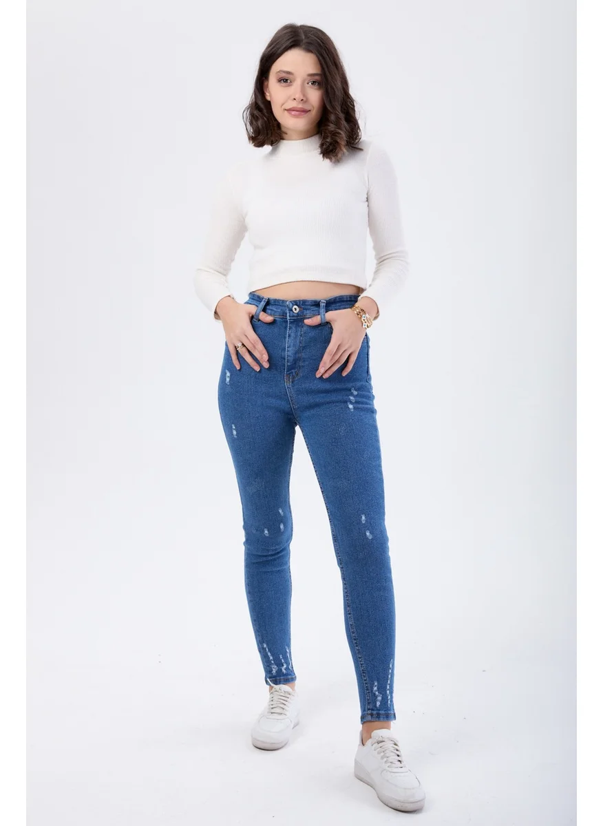Tofisa 23811-BLUE Skinny Lycra Laser Jeans