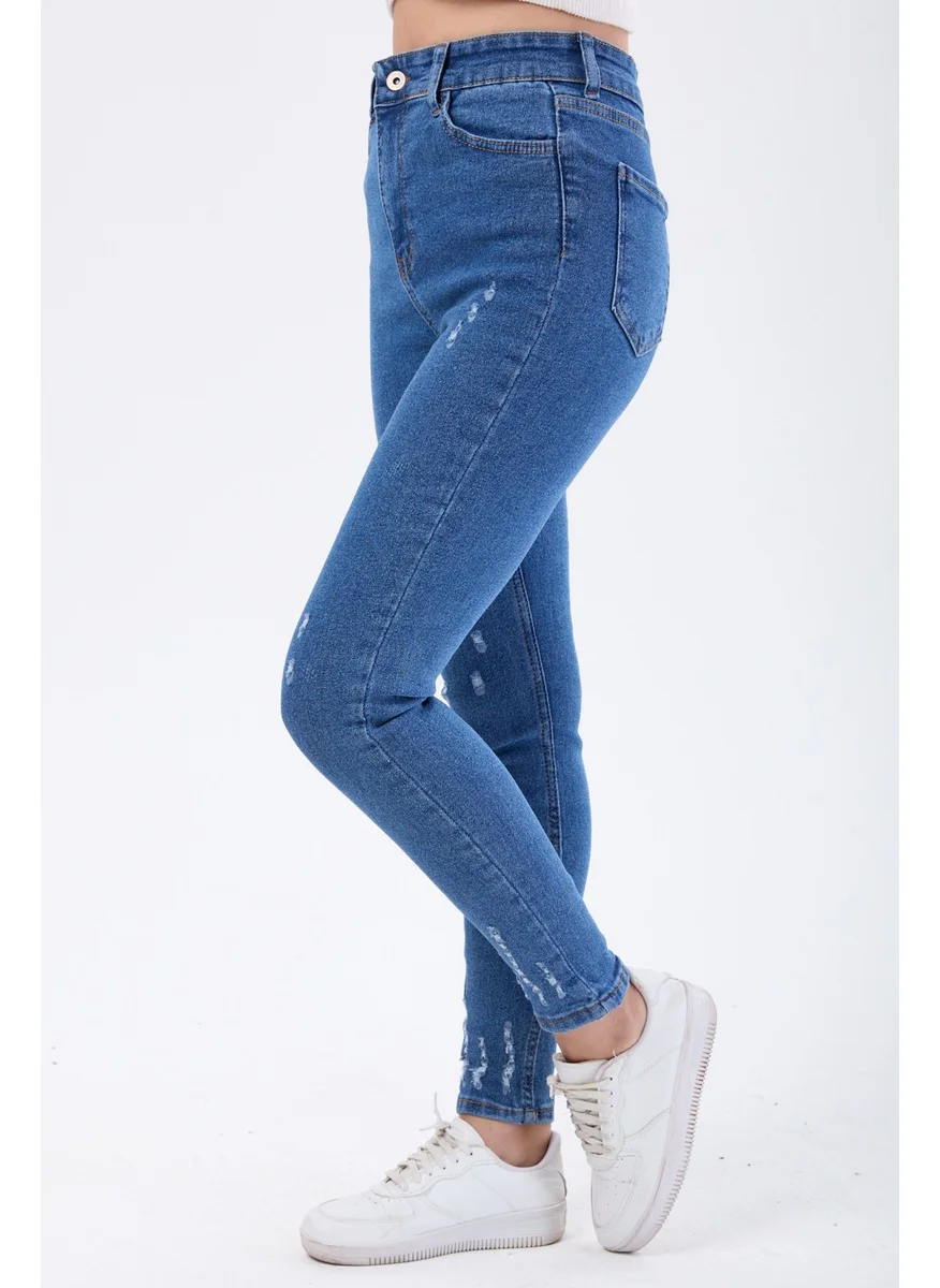Tofisa 23811-BLUE Skinny Lycra Laser Jeans