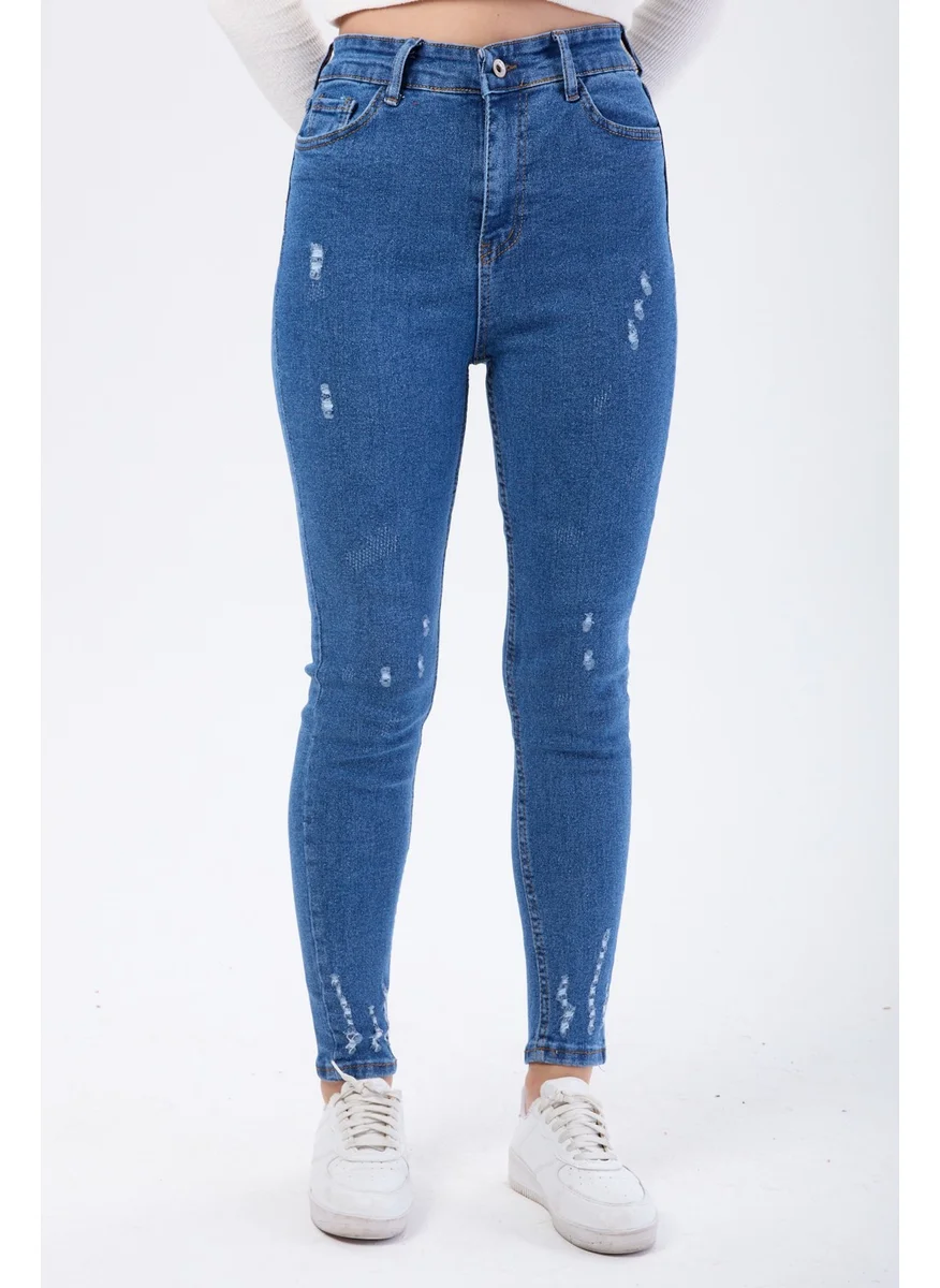Tofisa 23811-BLUE Skinny Lycra Laser Jeans