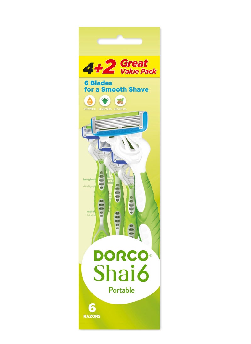 DORCO Dorco Shai6 Women Disposable Razor 4+2  - Image 1