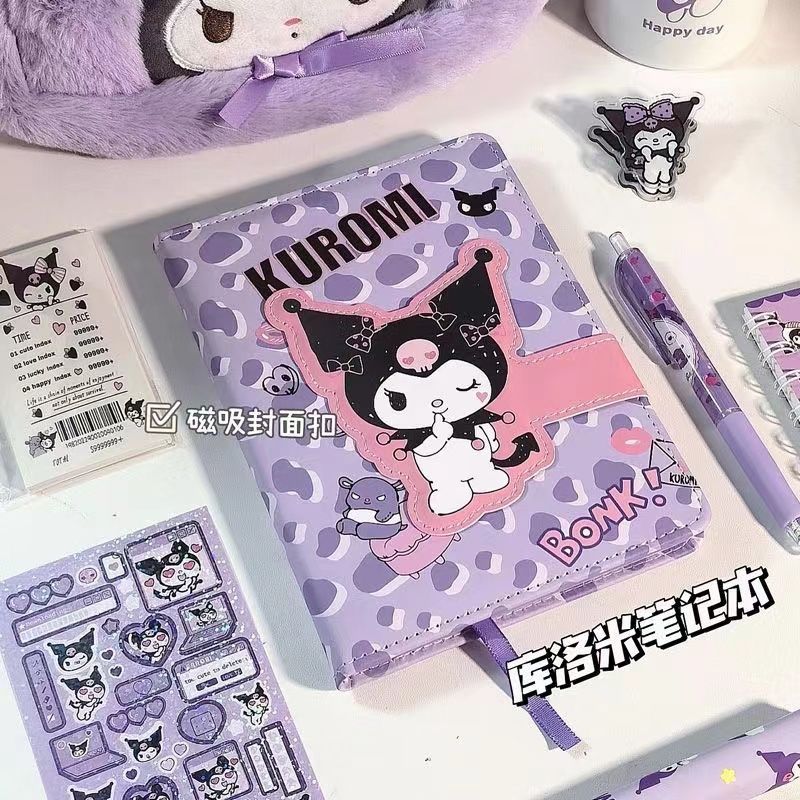 Hellokitty Notebook Japanese Style Cute High-Value Notebook Ins Magnetic Buckle Color Page Printing Hand Ledger - Image 1