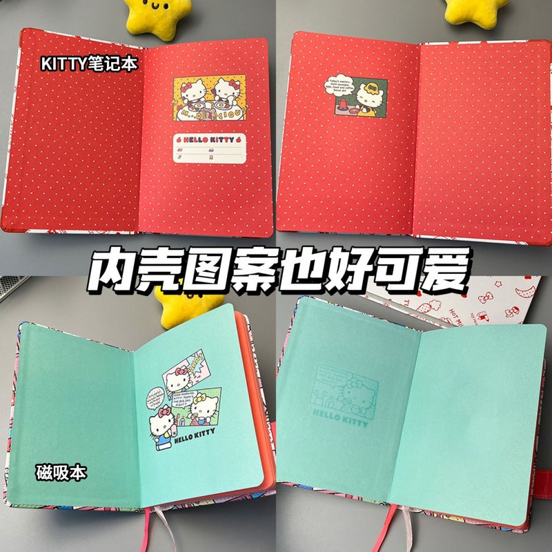 Hellokitty Notebook Japanese Style Cute High-Value Notebook Ins Magnetic Buckle Color Page Printing Hand Ledger - Image 4