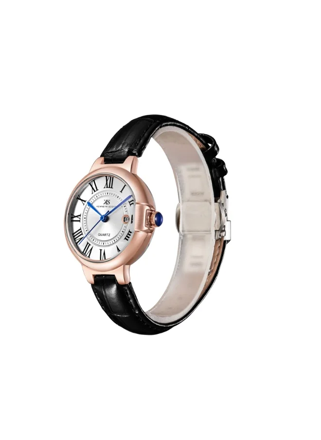 KENNETH SCOTT Women's Genuine Leather Analog Watch K23553-RLBW - 32 mm