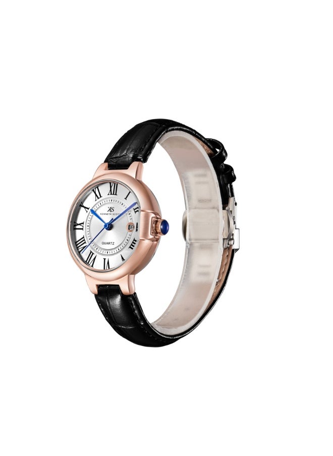 KENNETH SCOTT Women's Genuine Leather Analog Watch K23553-RLBW - 32 mm  - Image 2