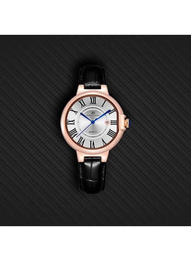 Kenneth Scott  Women's Genuine Leather Analog Watch K23553-RLBW - 32 mm for Women | Best Price UAE