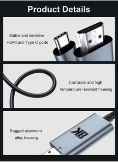 Tyep-C to HDMI 2.1 Cable - USB C Monitor Cable - Support 8K/4K/2K - Compatible with Mobile Phone/Laptop/Computer/iPad/Android/iOS/Samsung/Projector - 2M - pzsku/ZC920955C65BF73CE91DAZ/45/_/1715667724/dcd9527c-5b43-41b2-98da-c5bf76876695