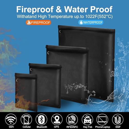 EXLIFBAG Faraday Bag 4 Pack – Waterproof & Fireproof Signal Blocking Pouch for Laptop, Tablet, Phone, Car Key – Anti-Theft & Anti-Tracking Faraday Cage Sleeve - Image 5