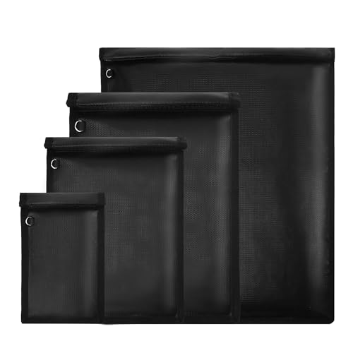 EXLIFBAG Faraday Bag 4 Pack – Waterproof & Fireproof Signal Blocking Pouch for Laptop, Tablet, Phone, Car Key – Anti-Theft & Anti-Tracking Faraday Cage Sleeve - Image 1