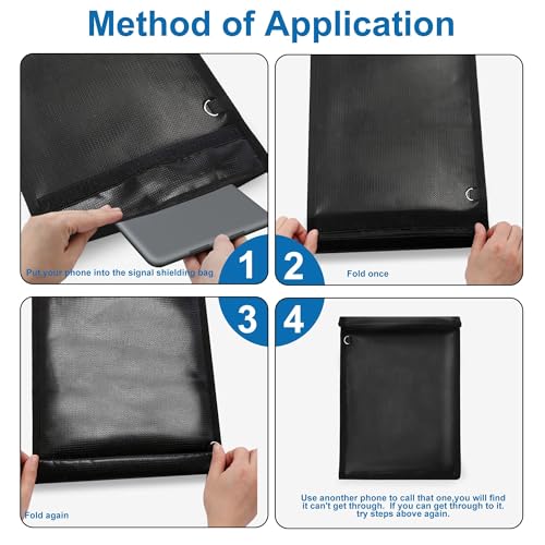 EXLIFBAG Faraday Bag 4 Pack – Waterproof & Fireproof Signal Blocking Pouch for Laptop, Tablet, Phone, Car Key – Anti-Theft & Anti-Tracking Faraday Cage Sleeve - Image 3