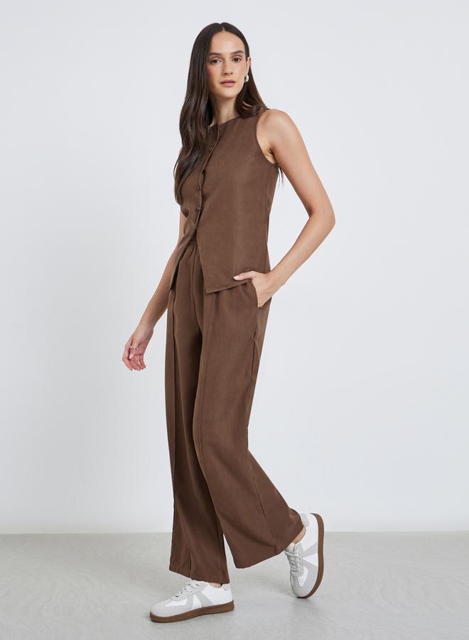 ستايلي بنطال بقصة أرجل واسعة - Image 1