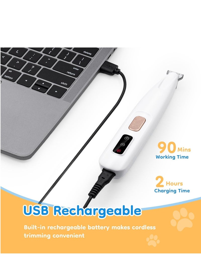 Mcbazel Pet Micro Precision Trimmer, Multifunctional Pet Hair Trimmer Waterproof Rechargeable Shaver with LED Light for Paws Eyes Ears Face Buttocks for Small Dogs and Cats，50dB Quiet Shave. - Image 5