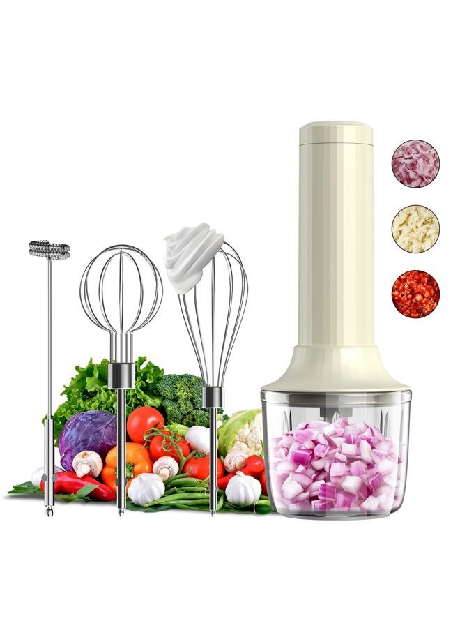 PowCube Electric Kitchen Mixer, Rechargeable Cordless Electric Mixer, Electric Whisk and Immersive Blender for Chopping, Mining and Puree, 4 Speed Mini Electric Chopper, 300ML - Image 1