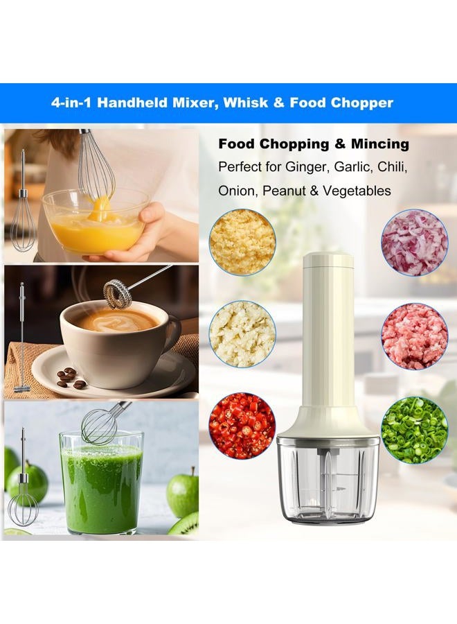PowCube Electric Kitchen Mixer, Rechargeable Cordless Electric Mixer, Electric Whisk and Immersive Blender for Chopping, Mining and Puree, 4 Speed Mini Electric Chopper, 300ML - Image 2