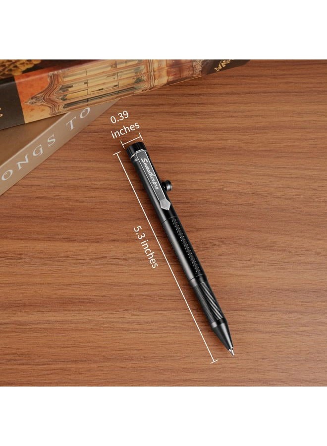 SMOOTHERPRO Bolt Action Aluminium Pen | Ballpoint Pen and Pencil in One with Graphite Alloy Tip, Retractable Twist Design | Compatible with Parker Refill | for Office Sketching (APG01) | Black - Image 2