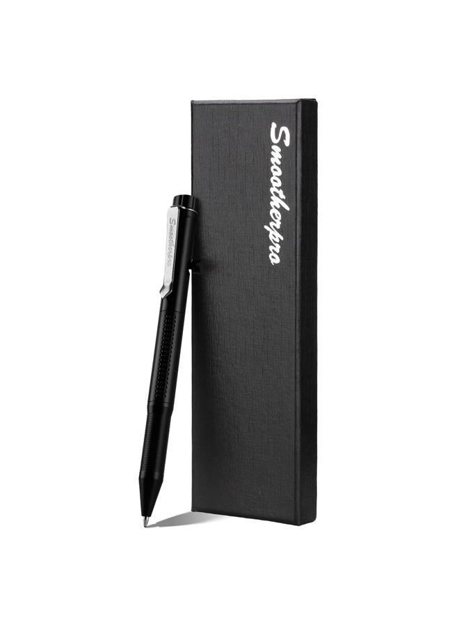 SMOOTHERPRO Bolt Action Aluminium Pen | Ballpoint Pen and Pencil in One with Graphite Alloy Tip, Retractable Twist Design | Compatible with Parker Refill | for Office Sketching (APG01) | Black - Image 1