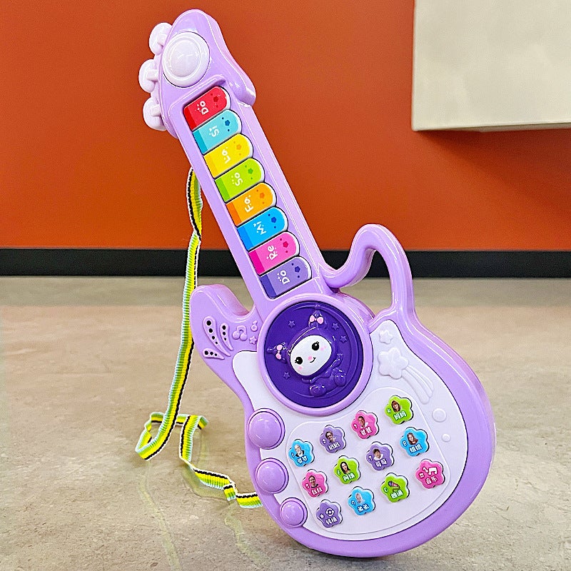 Multifunctional Musical Guitar Toy for Kids - Educational Electronic Keyboard, Cartoon Design, Wholesale