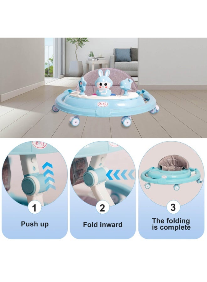 ZERIFAM Baby Walker with Adjustable Height, 4-in-1 Foldable Baby Walkers and Baby Activity Center with Toys Tray, Infant Toddler Baby Walker with Wheels for Baby Boys and Girls 6-24 Months - Image 5