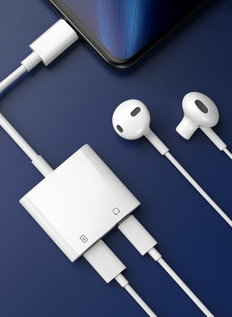 محول صوت من نوع تايب سي - اثنان في واحد: من تايب سي ذكر إلى منفذين تايب سي أنثى (أحدهما للصوت والآخر للشحن) يدعم الشحن السريع حتى ستة وثلاثين فولت، للاستماع والشحن في نفس الوقت - Image 4