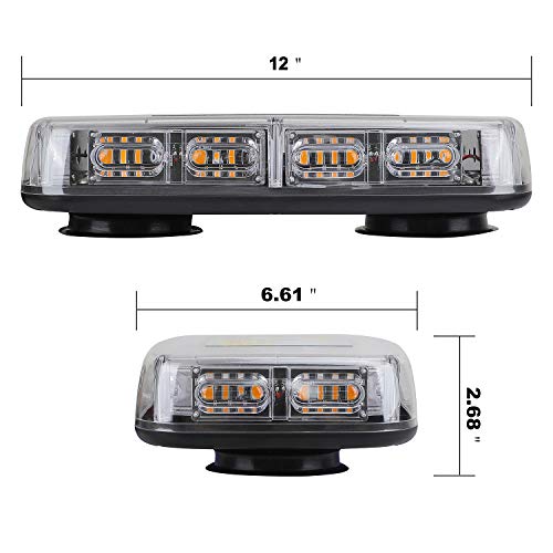 ASPL [Upgraded 5] 48LED Roof Top Strobe Lights, High Visibility Emergency Safety Warning LED Mini Strobe Light bar with Magnetic Base for 12-24V Snow Plow, Trucks, Construction Vehicles (Amber) - Image 3