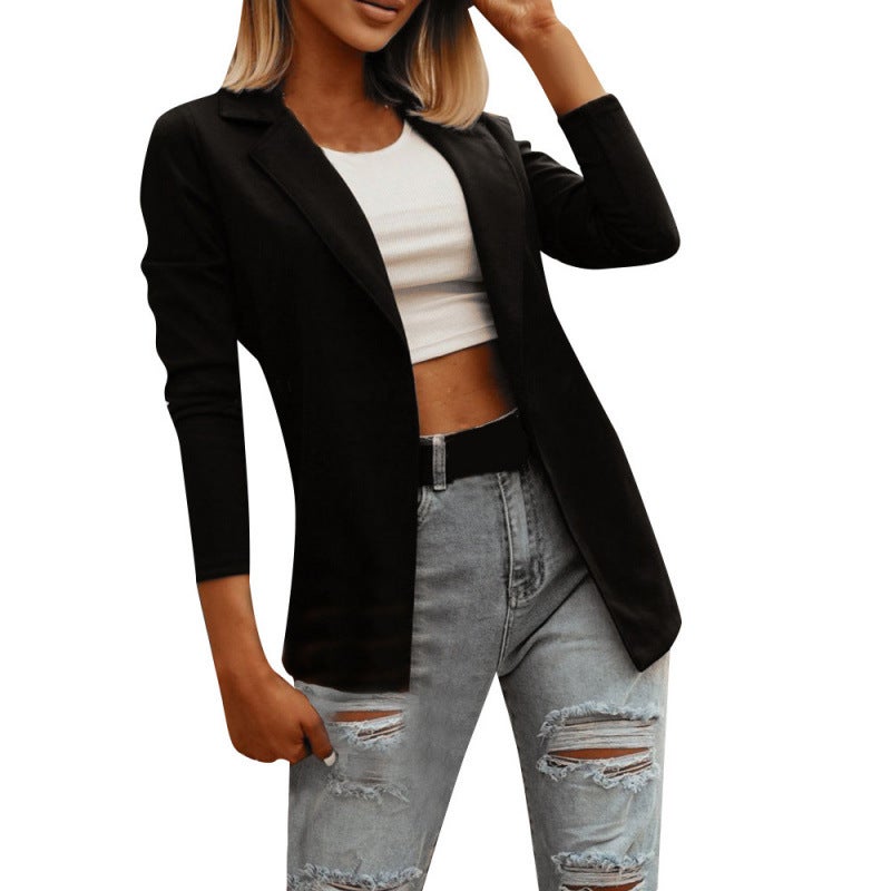 Women's Slim Fit Solid Blazer Jacket - Image 3