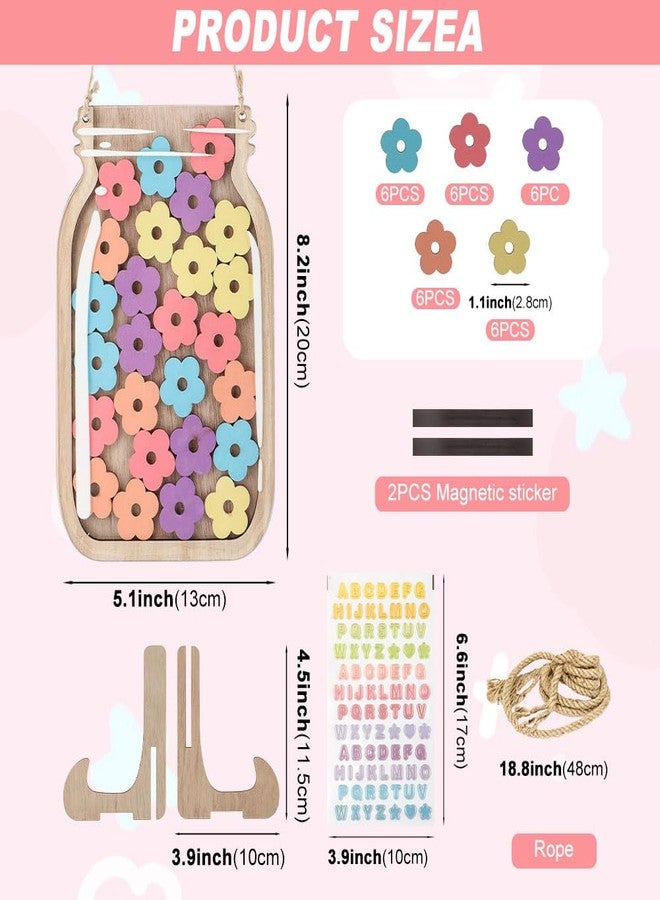 Loyanger Magnetic Reward Jar, Flower Reward Jars for Kids, Personalized Rewards Jar Reward' Chart for Classroom, Home, Reward. Jars System for Behavior Management Classroom Tools - Image 2