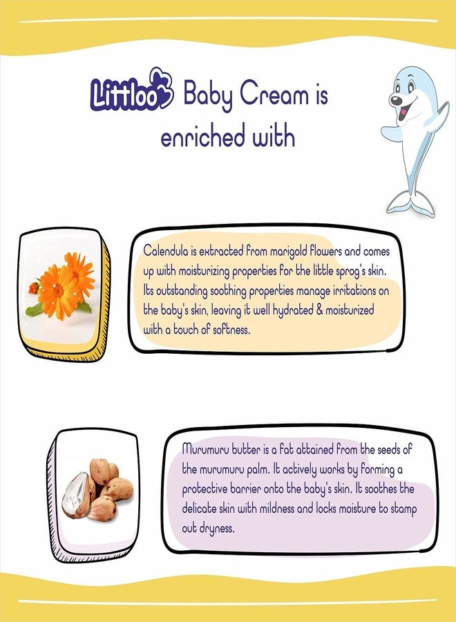 LITTLOO Moisturizing Baby Cream With Natural Ingredients Like Coconut Oil, Calendula, Murumuru Butter, Paraben & Phthalate free- 50gm(Pack of 2) - Image 3