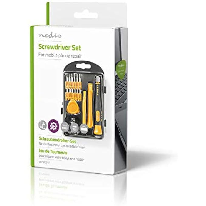 rayihni TOOLKIT 17-IN-1 FOR PC, SMARTPHONE, TABLET & ELECTRONIC DEVICE REPAIR IN STORAGE CASE, YELLOW - Image 3