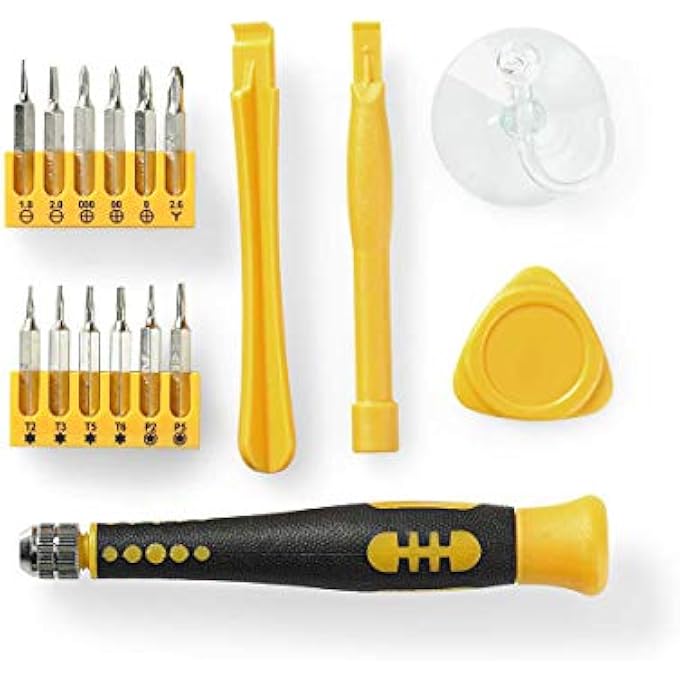 rayihni TOOLKIT 17-IN-1 FOR PC, SMARTPHONE, TABLET & ELECTRONIC DEVICE REPAIR IN STORAGE CASE, YELLOW - Image 2