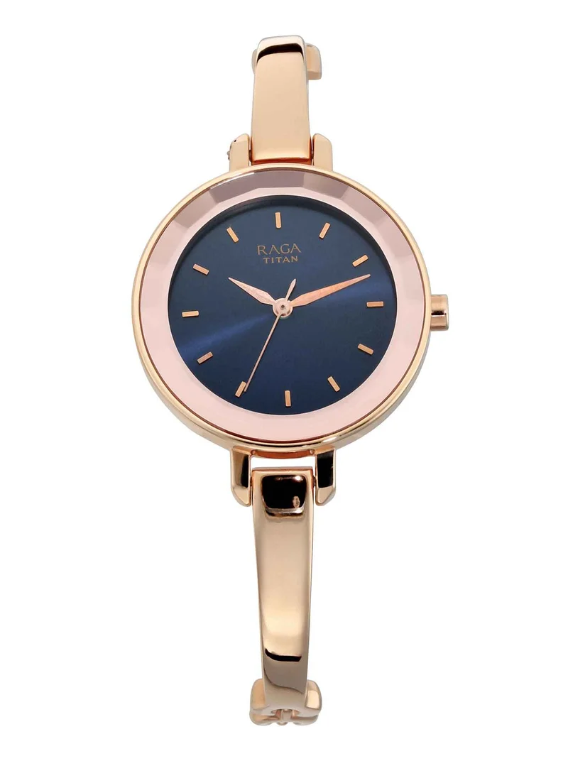 تيتان Titan Quartz Analog Blue Dial Metal Strap Watch for Women