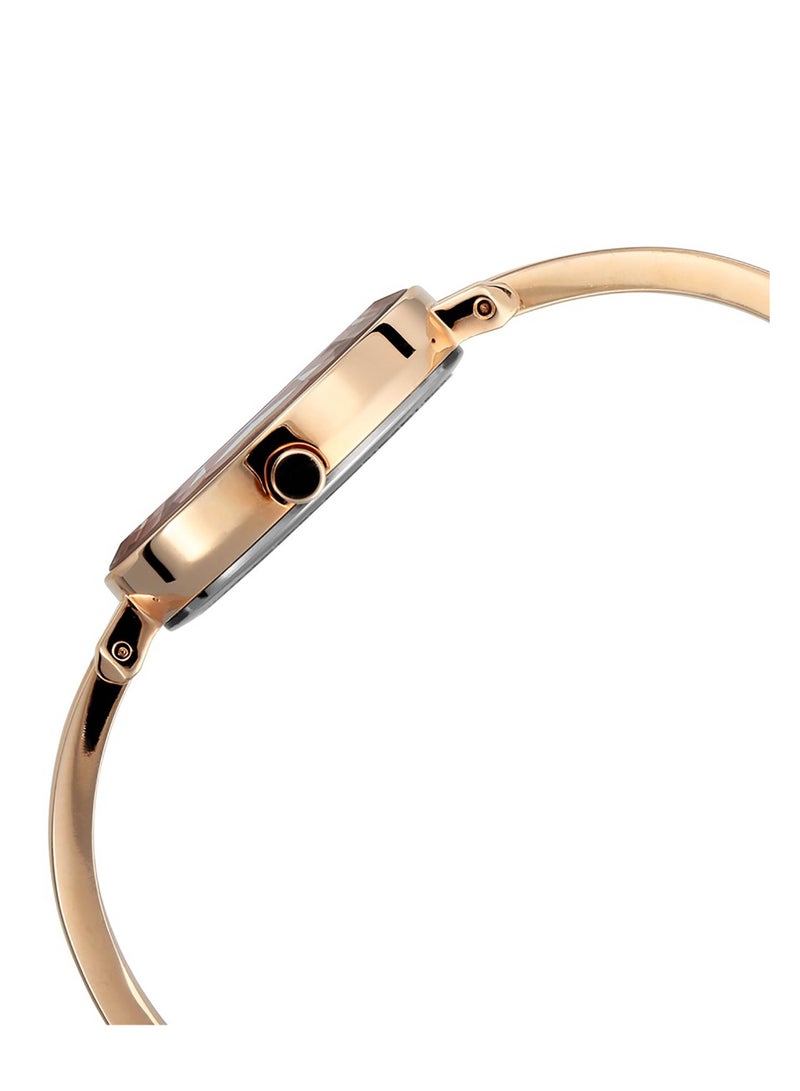 تيتان ساعة تيتان كوارتز بعقارب مينا زرقاء وسوار معدني للنساء - Image 3