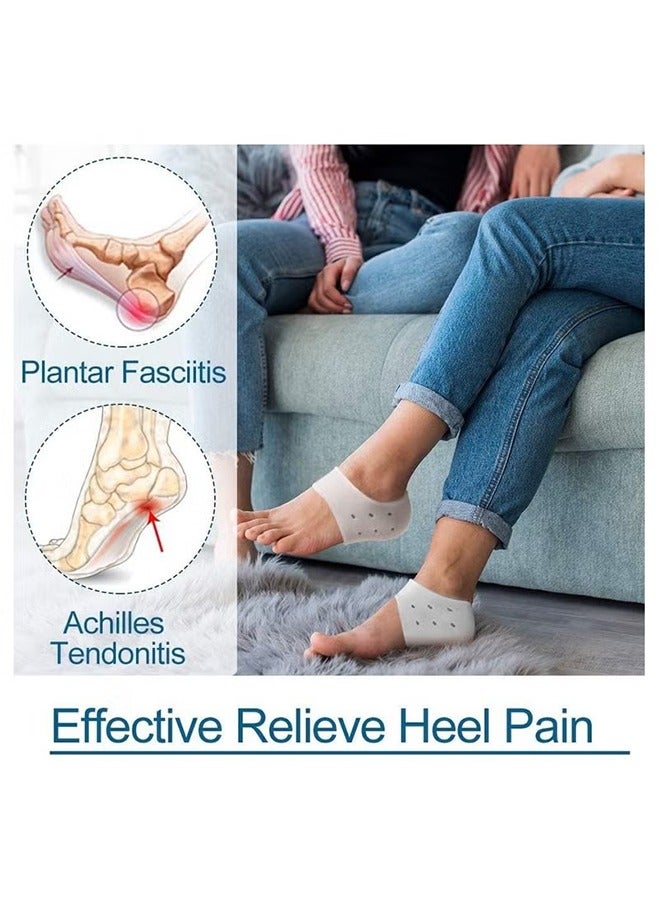 Generic 8PCS Plantar Fasciitis Inserts Pads,Gel Heel Cushion,Silicone Heel Protectors,Heel Guards & Heel Cups to Repair Dry Cracked Heel and Reduce Pains of Plantar Fasciitis,Heel Sore  - Image 3