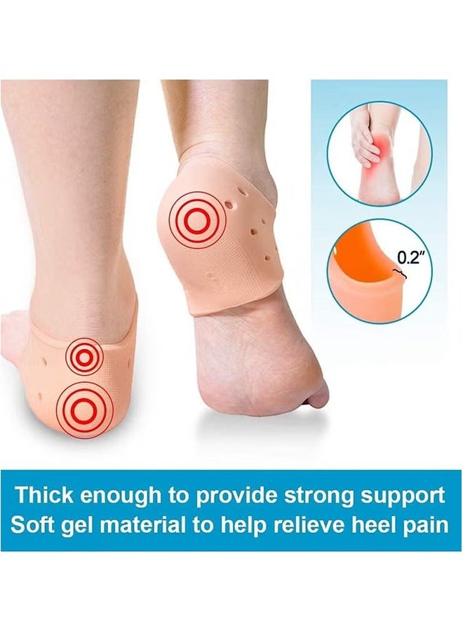 Generic 8PCS Plantar Fasciitis Inserts Pads,Gel Heel Cushion,Silicone Heel Protectors,Heel Guards & Heel Cups to Repair Dry Cracked Heel and Reduce Pains of Plantar Fasciitis,Heel Sore  - Image 4