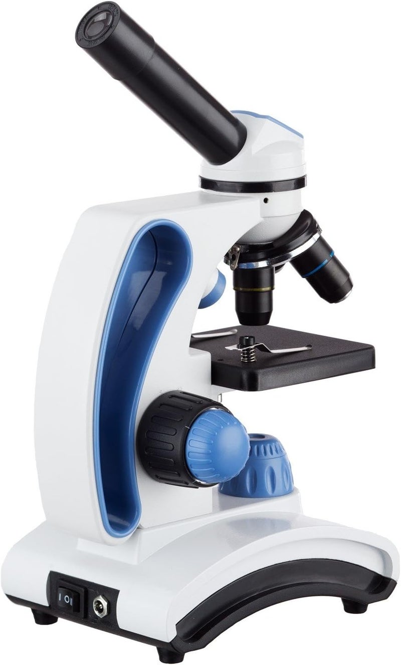 AmScope ميكروسكوب طلابي زجاجي عدسة مزدوجة إطار معدني M162C-2L-PB10 40X-1000X + شرائح - Image 4