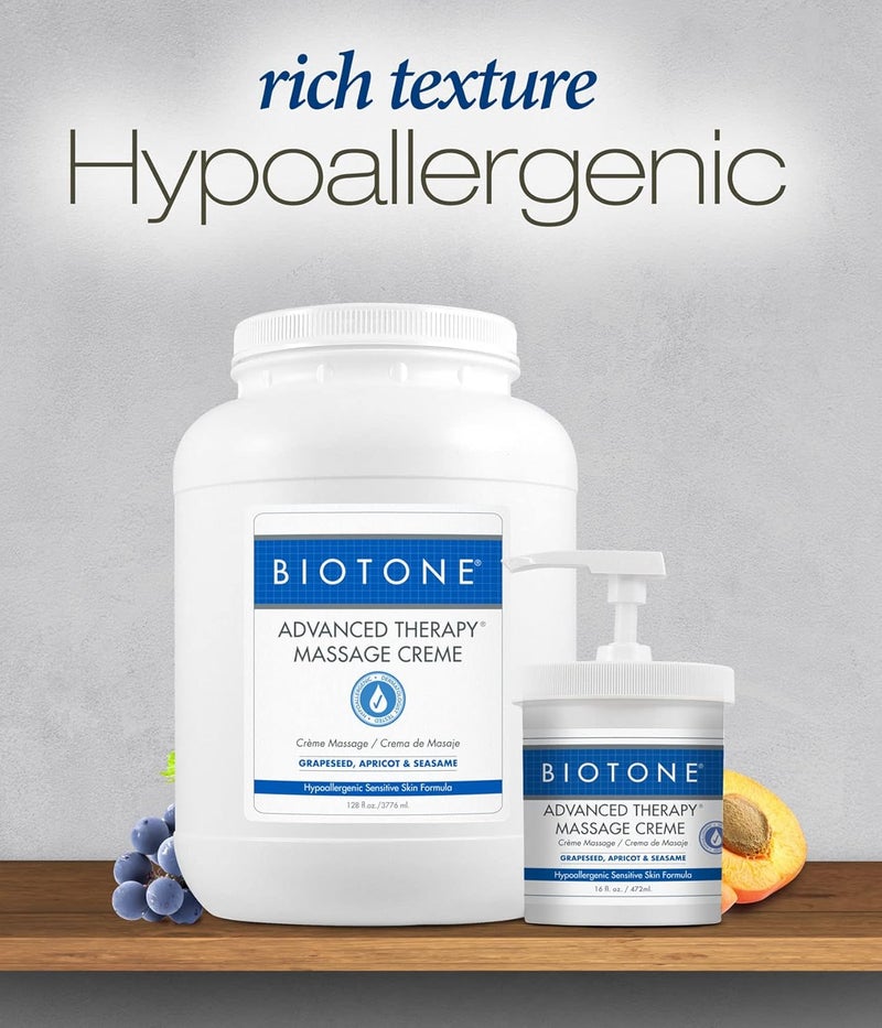 Biotone Advanced Therapy Massage Creme, Hypoallergenic and Fragrance-Free, Ideal Glide and Workability, Less Reapplications, Non-Greasy Finish - Image 3