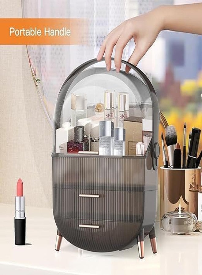 MIXEN Dustproof Cosmetic Storage Box, Cosmetics Skincare Jewelry Lipstick Organizer, Multi-Function Makeup Case, Makeup Organizer Box for Vanity, Dresser, Bedroom Countertop - Image 2