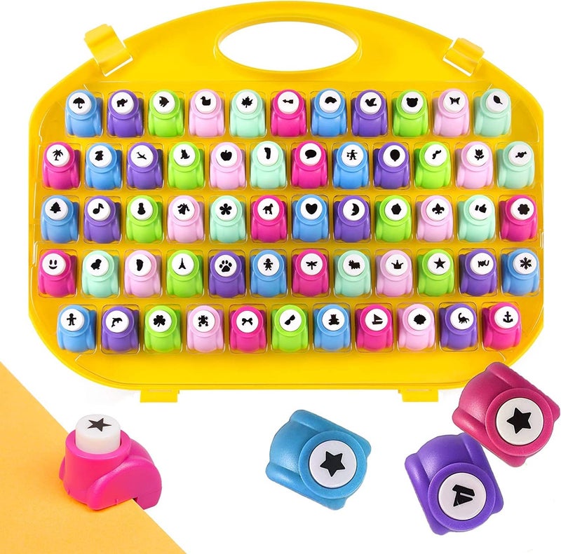 DEZIINE�5pcs Craft Hole Punch Shapes Set,Paper Puncher for Kids,Single Crafting Scrapbook Punches,Star,Butterfly,Leaf,Christmas Tree.etc.(Random shape will be provided) - Image 1