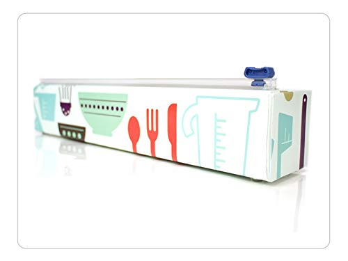 ChicWrap Chicwrap Cook's Tools Refillable Plastic Wrap Dispenser - Includes 12" x 250' Roll Professional Grade Disposable Plastic Wrap - Reusable Dispenser w/Slide Cutter - Ideal Dispenser & Saves Money  - Image 5