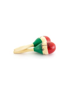 World Rhythm MAR56-NT Natural Hand Painted Wooden Maracas - Full Size Pair  - Image 1