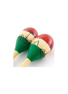 World Rhythm MAR56-NT Natural Hand Painted Wooden Maracas - Full Size Pair  - Image 3