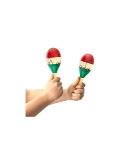 World Rhythm MAR56-NT Natural Hand Painted Wooden Maracas - Full Size Pair  - Image 5