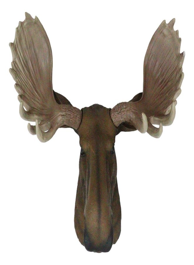 Ebros Gift Wildlife Taxidermy North American Granddaddy Bull Moose With Antlers Trophy Head Wall Decor 15.25" Wide Wall Mount Plaque Sculpture Figurine Antler Decor Rustic Western Hanging Accent - Image 1