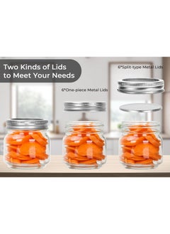 Eathtek Eathtek Small Mason Jars 8oz/240ml with Regular Lids, 6 Pack Glass Canning Jars With Labels, Mini Glass Jars for Jam Jelly Spice Honey Herbs, Wedding Shower Favors Food Storage Candle Jars  - Image 4