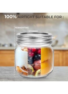 Eathtek Eathtek Small Mason Jars 8oz/240ml with Regular Lids, 6 Pack Glass Canning Jars With Labels, Mini Glass Jars for Jam Jelly Spice Honey Herbs, Wedding Shower Favors Food Storage Candle Jars  - Image 3