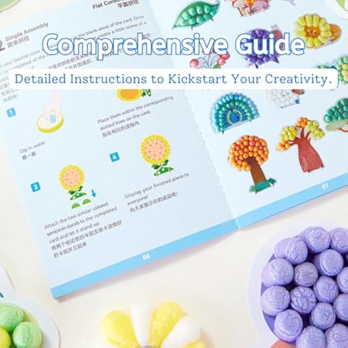 MIDEER MAIZE MOSAIC BLOCKS  ALL-NATURAL CORN STARCH BLOCKS, NO GLUE NEEDED, 12 COLORS, CREATIVE GUIDE CARDS, WHITEBOARD & PEN, FUN LEARNING FOR NUMBERS, ALPHABETS & SHAPES (300 PIECES) - Image 4