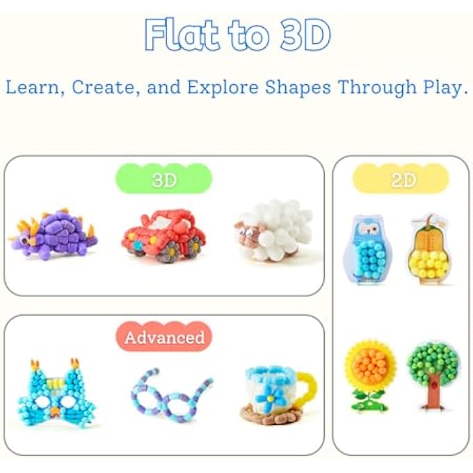 MIDEER MAIZE MOSAIC BLOCKS  ALL-NATURAL CORN STARCH BLOCKS, NO GLUE NEEDED, 12 COLORS, CREATIVE GUIDE CARDS, WHITEBOARD & PEN, FUN LEARNING FOR NUMBERS, ALPHABETS & SHAPES (300 PIECES) - Image 5