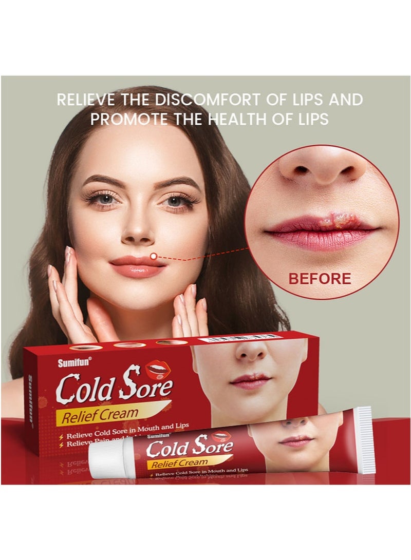 سوميفون كريم لتخفيف القروح الباردة، قطعتين، يخفف القروح الباردة في الفم والشفاه، يخفف الألم والحكة، يوفر تبريدًا فوريًا وتسكينًا للألم، مناسب للشفاه (20 جم + 20 جم) - Image 4