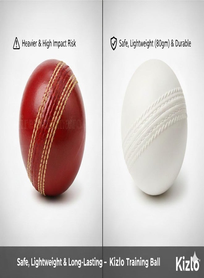 Kizlo 80GM Heavy Plastic Cricket Training Ball - Hard Plastic Unbreakable Ball for Bowling, Batting & Bounce Drills (White, Set of 12) - Image 5