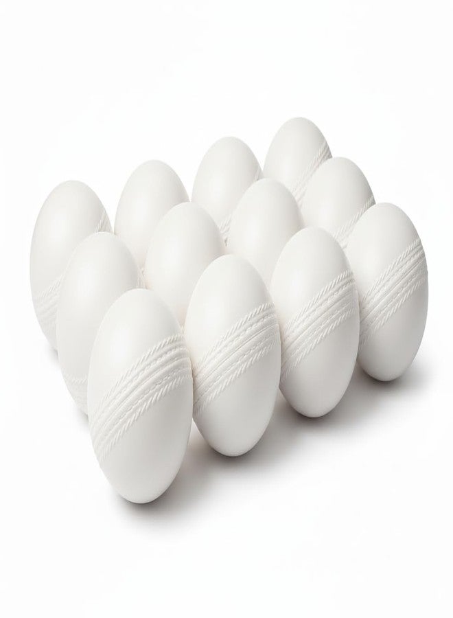 Kizlo 80GM Heavy Plastic Cricket Training Ball - Hard Plastic Unbreakable Ball for Bowling, Batting & Bounce Drills (White, Set of 12) - Image 1
