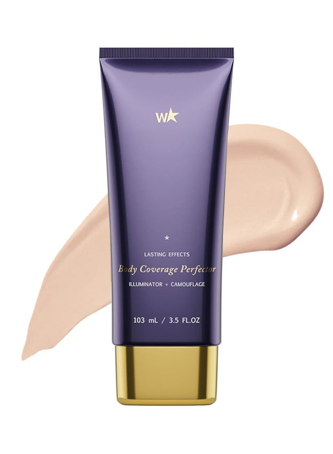 W Body Coverage Perfector, Waterproof Leg And Body Makeup, Tattoo Cover Up Makeup, Long-Lasting, Lightweight, 103ML (Fair Radiance) - Image 1